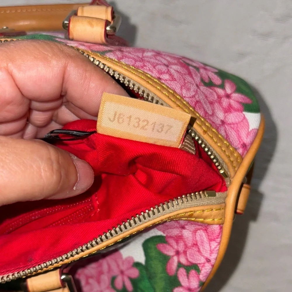Gently Loved Satchel Bag Genuine Leather Hydrangea (NO CROSSBODY STRAP)